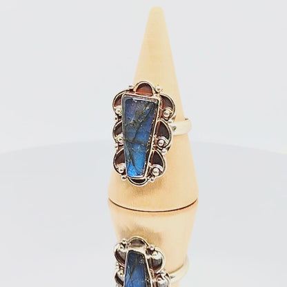 Sterling Silver Labradorite Ring Size 7