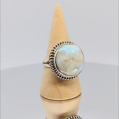 Sterling Silver Larimar Ring Size 7