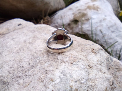 Sterling Silver Raw Ruby Ring Size 7.5