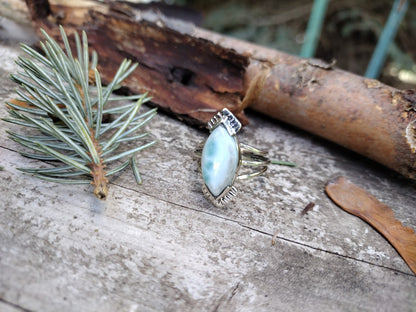 Sterling Silver Larimar Ring Size 7.5