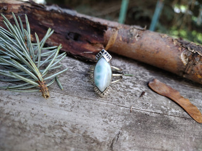 Sterling Silver Larimar Ring Size 7.5