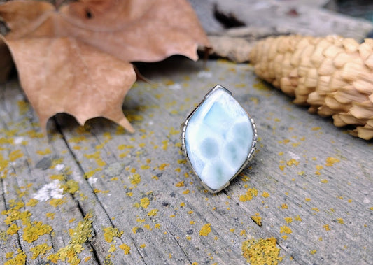 Sterling Silver Larimar Ring Size 7