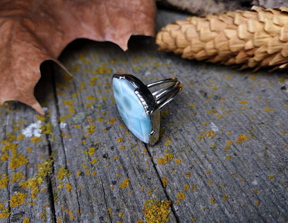Sterling Silver Larimar Ring Size 7