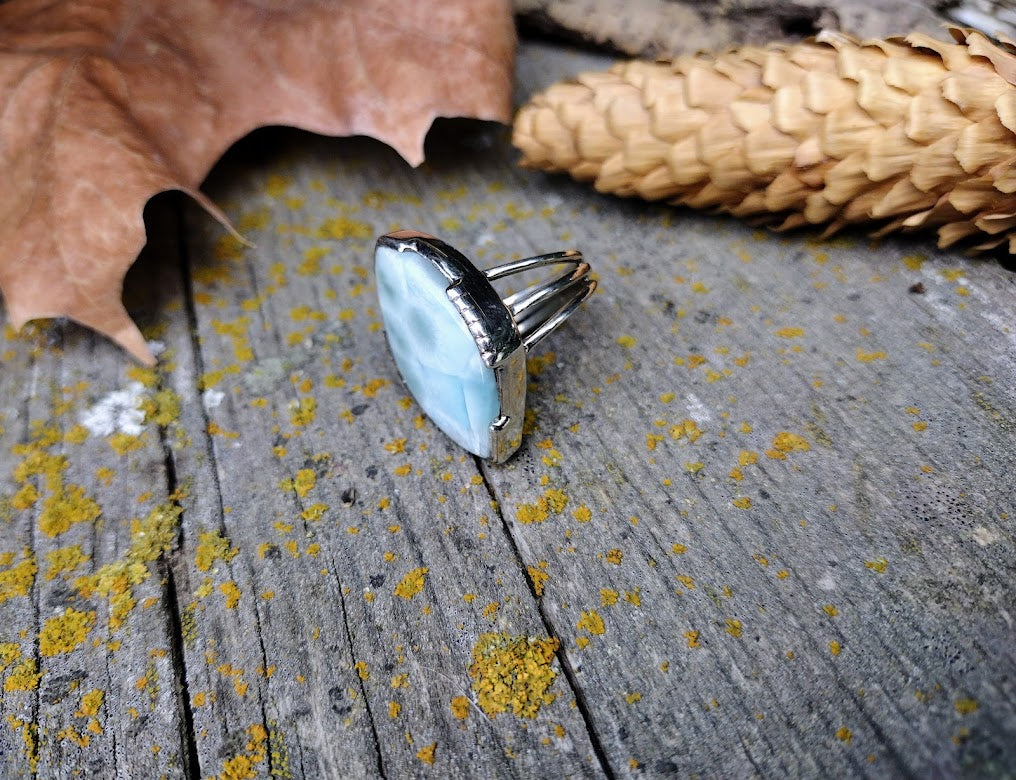 Sterling Silver Larimar Ring Size 7