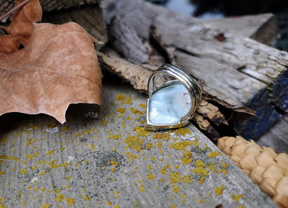Sterling Silver Larimar Ring Size 7