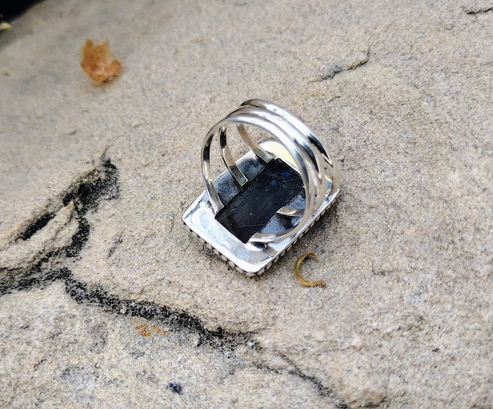 Sterling Silver Labradorite Ring Size 7.5