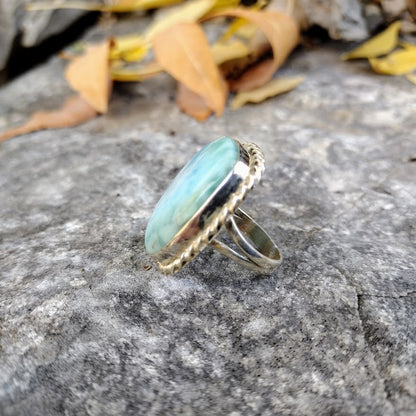 Sterling Silver Larimar Ring Size 7.5