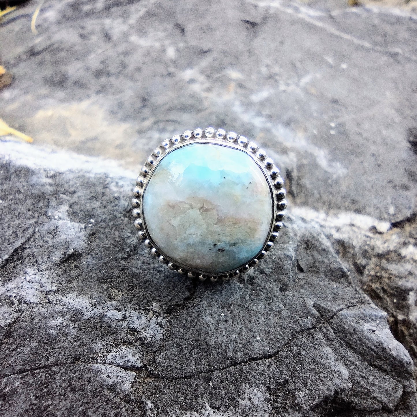 Sterling Silver Larimar Ring Size 7