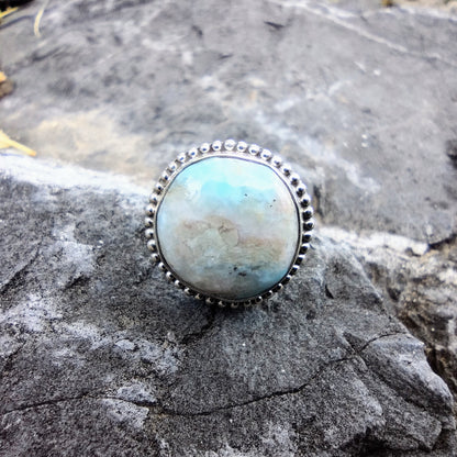 Sterling Silver Larimar Ring Size 7