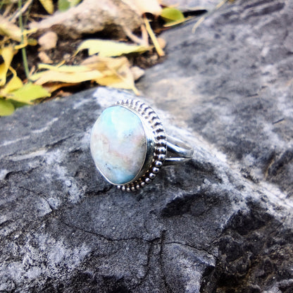 Sterling Silver Larimar Ring Size 7