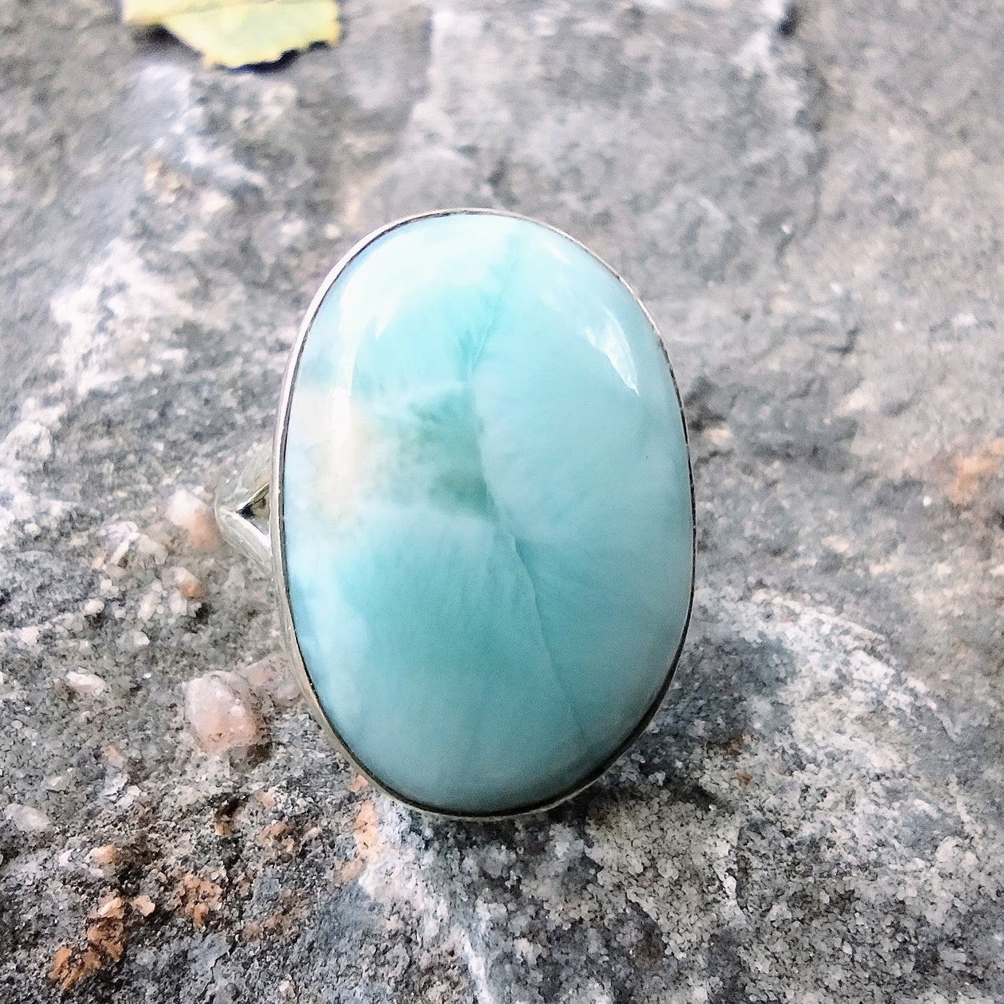 Sterling Silver Larimar Ring Size 7