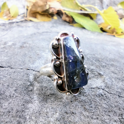 Sterling Silver Labradorite Ring Size 7