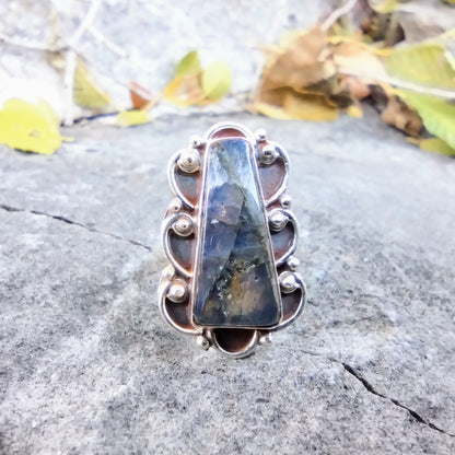 Sterling Silver Labradorite Ring Size 7
