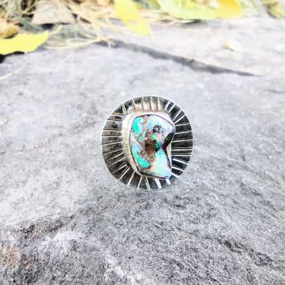 Sterling Silver Raw Ethiopian Fire Opal Ring Size 7.5