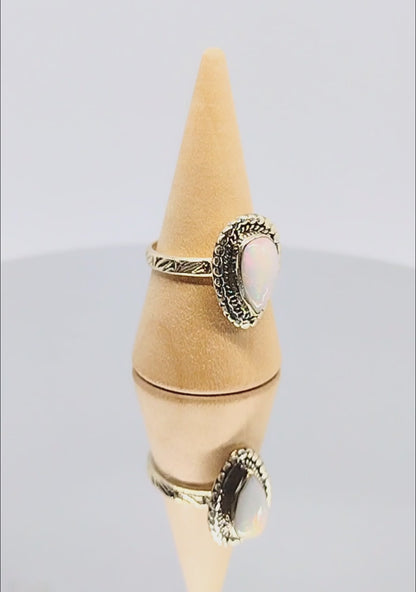 Ethiopian Fire Opal Ring | Size 7.5