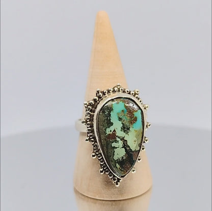 Sterling Silver Natural American Turquoise Ring Size 7.5
