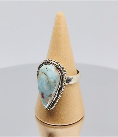 Sterling Silver Larimar Ring Size 6.5