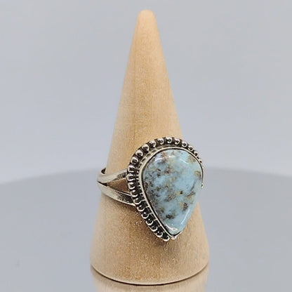 Sterling Silver Larimar Ring Size 8